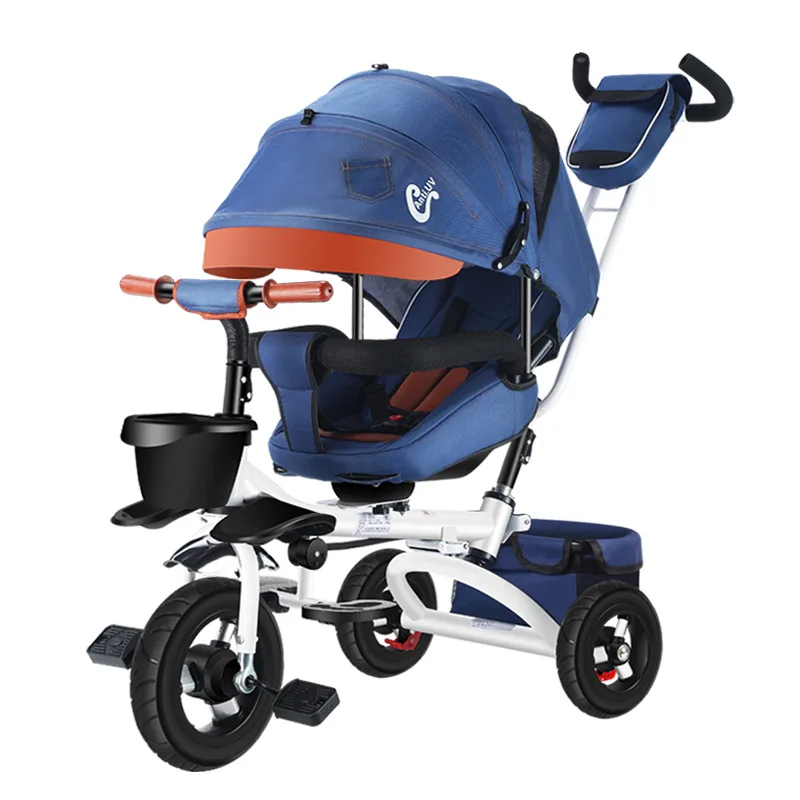 LazyChild Folding and Lying Children's Tricycle Bicycle 1-6 Years Old Baby Stroller Baby Light Bicycle Three Wheel Toddler Bike