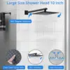 Shower Faucet Set Matte Black Shower System, with 10 inch Shower Head and Handheld Spray Rain, 2 in 1 Wall Mounted 3