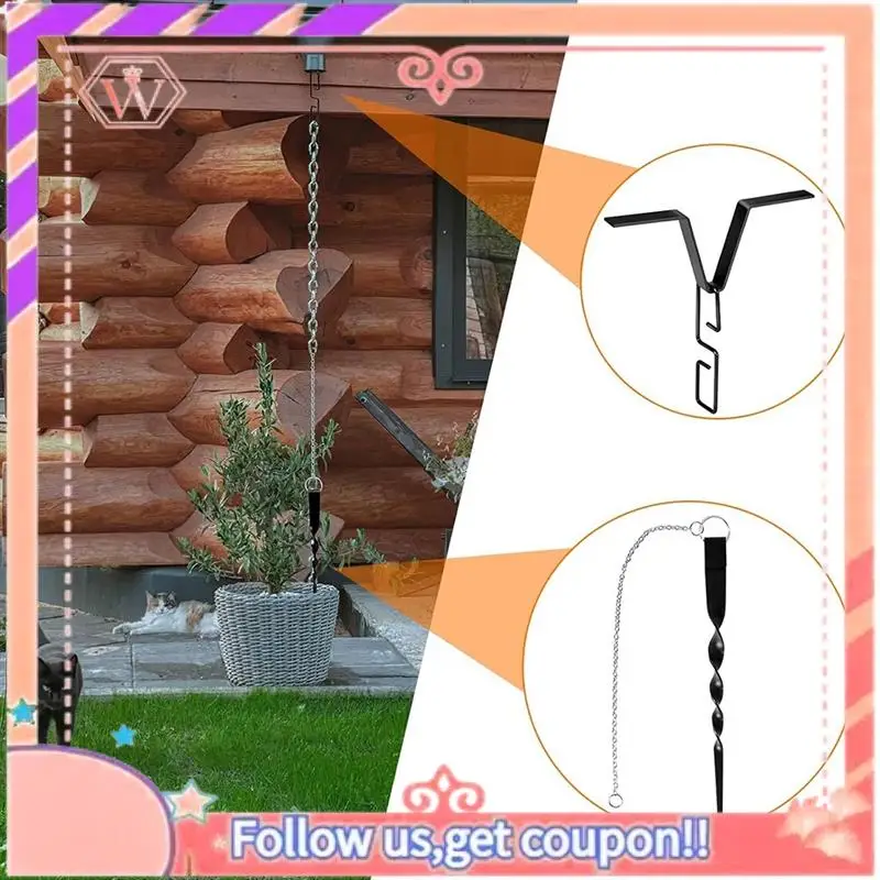 Upgraded Rain Chain Hook Rain Chain Anchor, Garden Gutter Positioner, Retainer For Installation