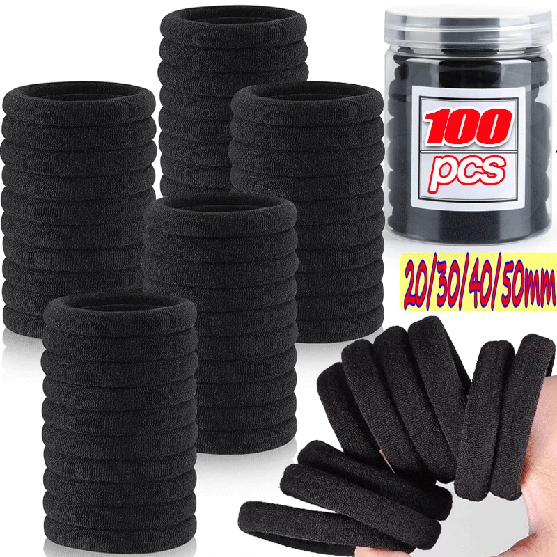 

10/100Pcs High Elastic Hair Bands for Women Girls Black Hairband Rubber Ties Ponytail Holder Scrunchies Kids Hair Accessories