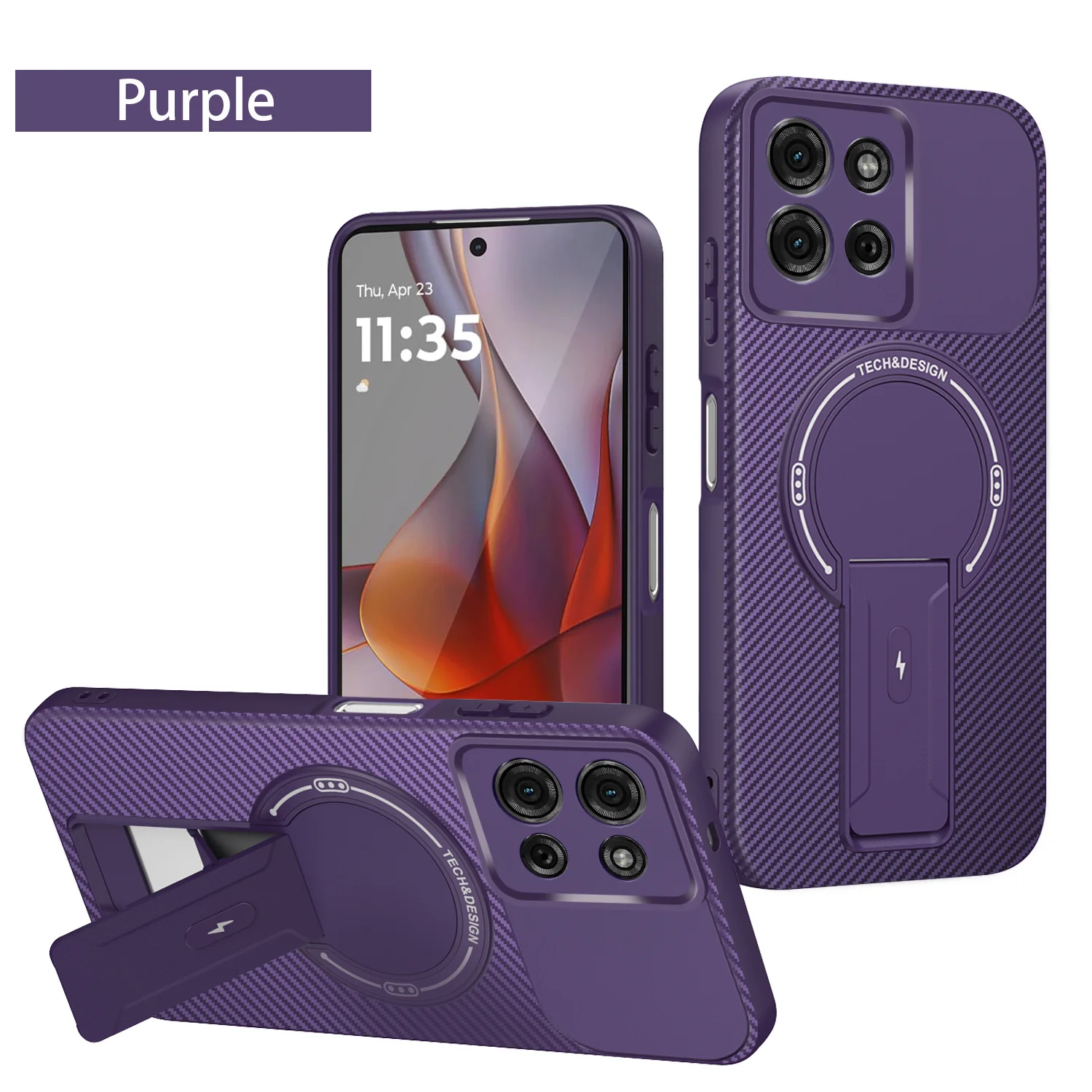Enhanced Magnetic Mount Protective Phone Case with Smart Cover