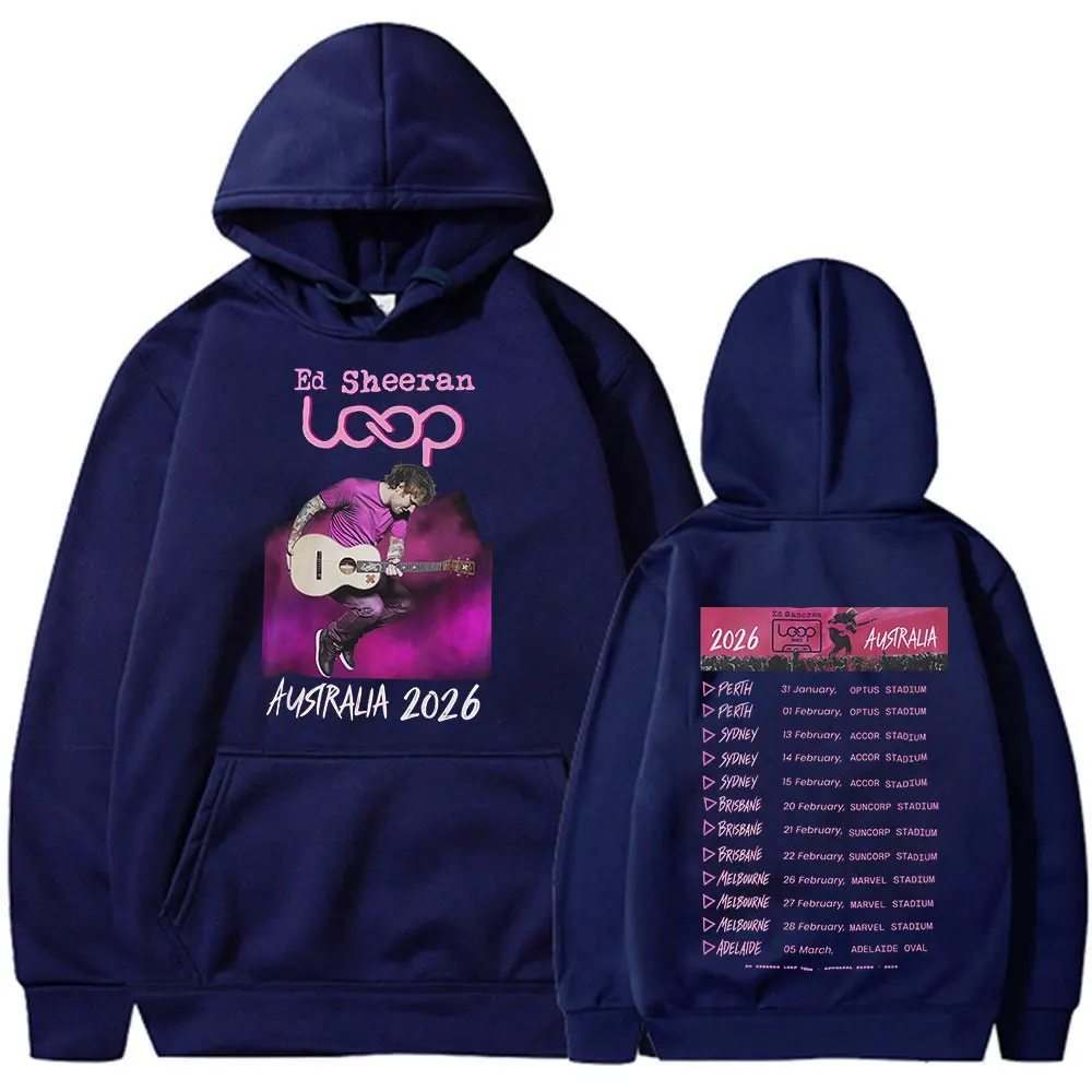 Ed Sheeran Loop Tour Australia 2026 Tour Merch Hoodie Fans Gifts Men Women Clothing Fashion Harajuku Oversized Hooded Sweatshirt