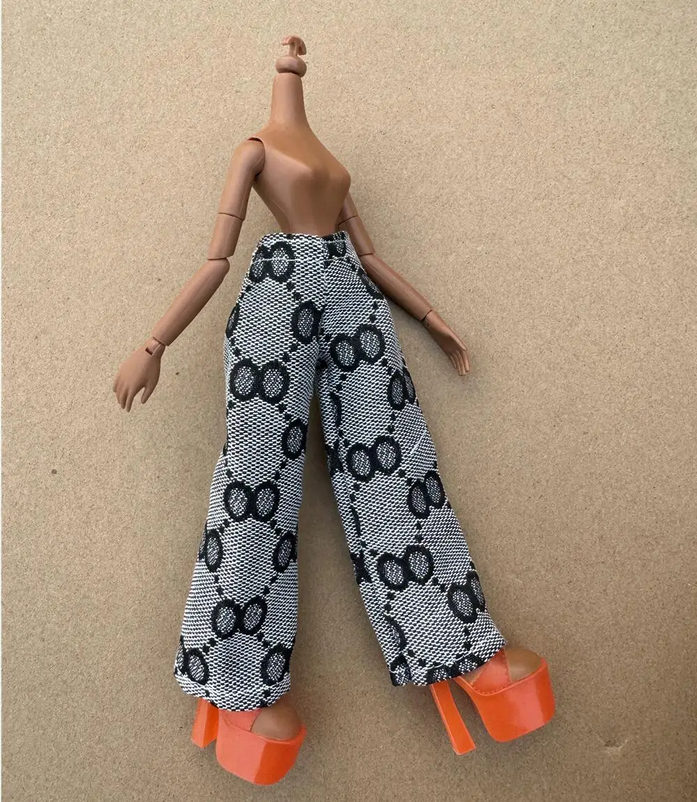 Handmade Vintage Hip-Pop Doll Trousers - DIY Accessory