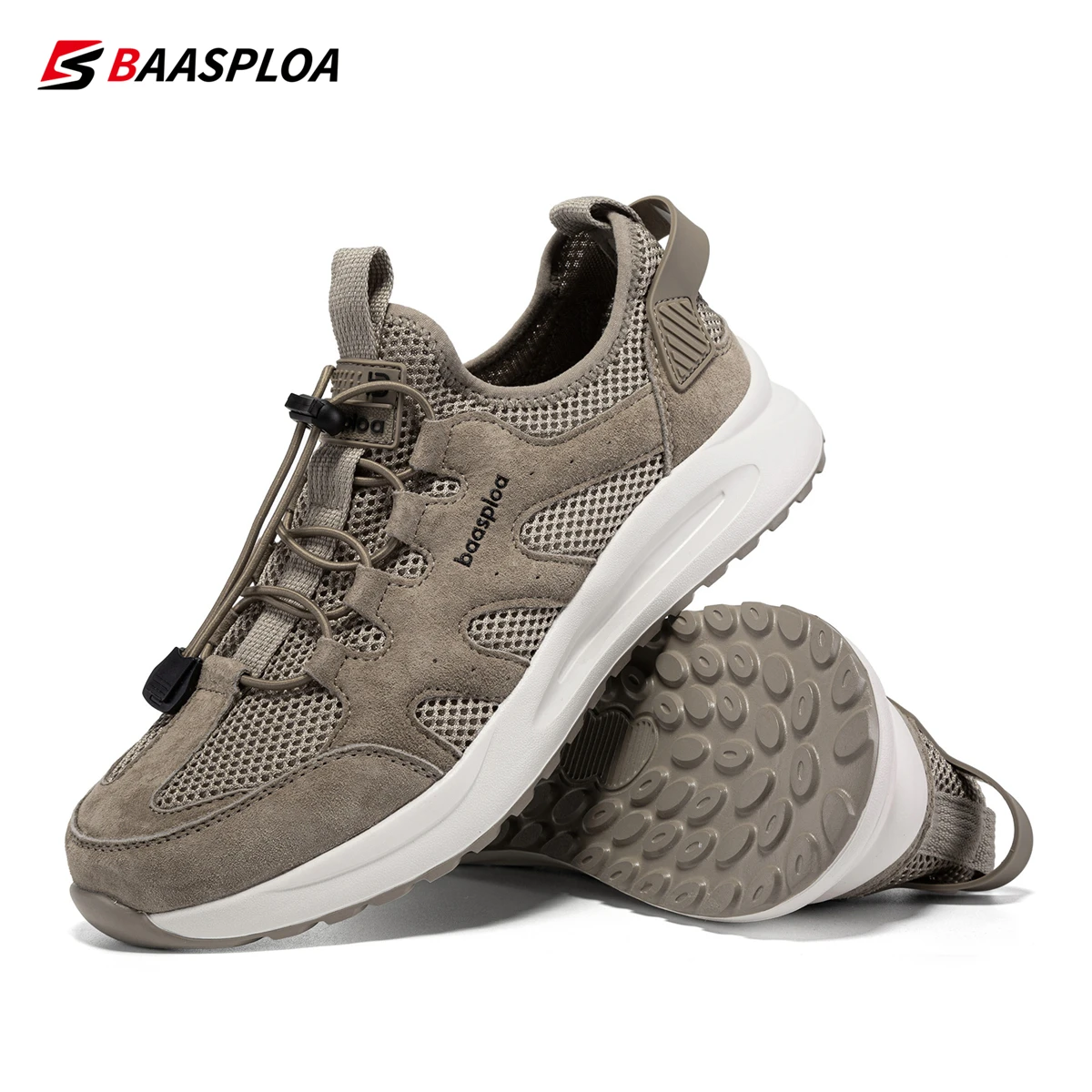 Baasploa Men Walking Shoes Large Mesh Surface Breathable Casual Sports Shoes Outdoor Non-Slip Lightweight Sports Shoes for Men