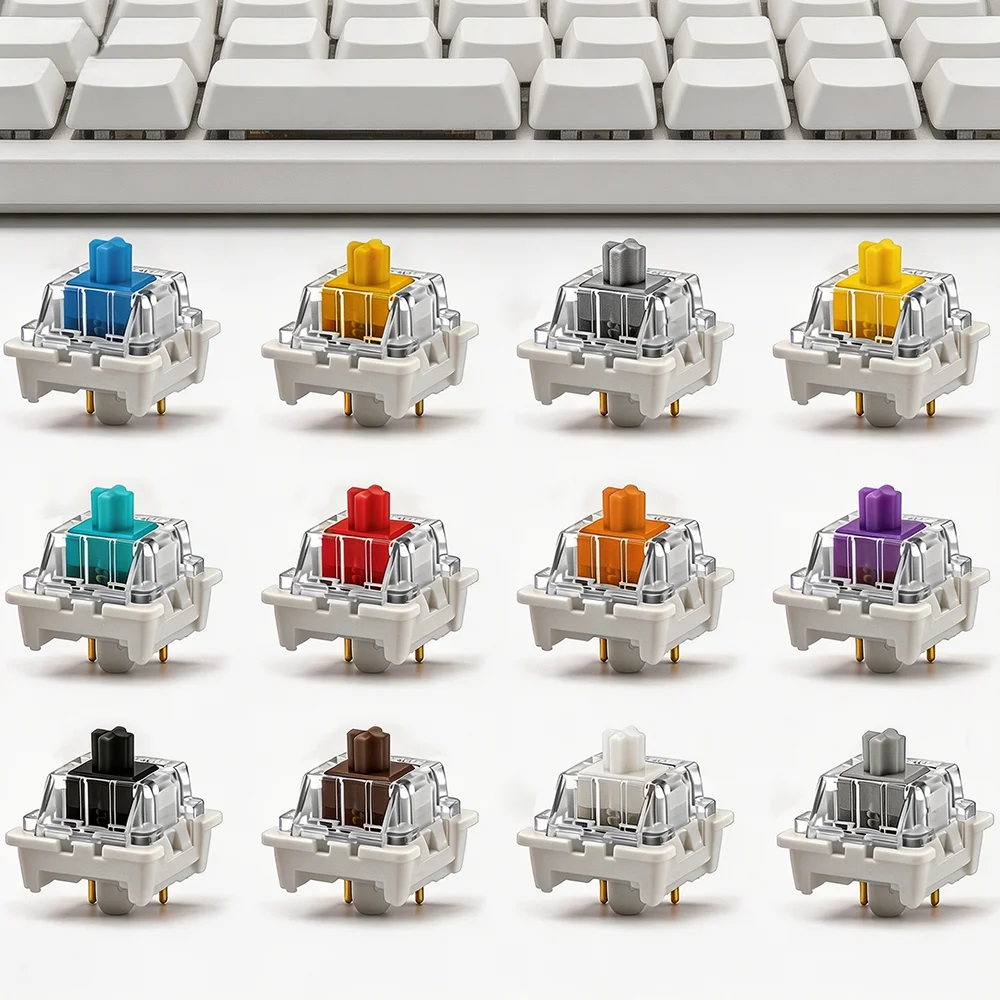 기계식 키보드용 110Pcs Outemu 스위치 3핀 Clicky Linear Tactile Silent Switch RGB LED SMD 게임 메커닉(MX 스위치 포함)