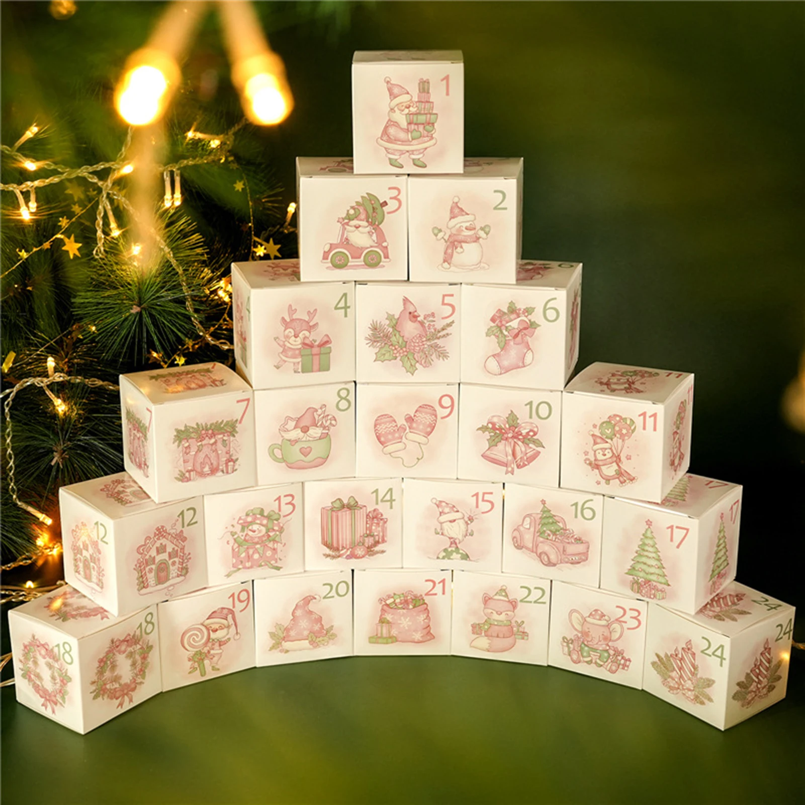 Calendario Dell'Avvento Fai Da Te - 24 Scatoline Regalo Natalizie 7x7cm | Conto Alla Rovescia Natale - Foto 9