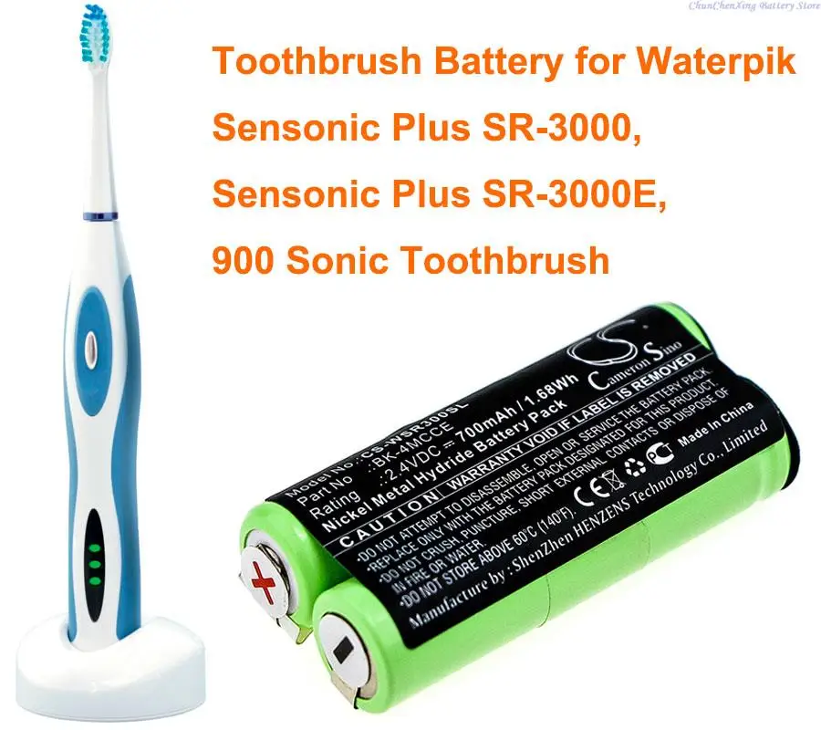 Orangeyu 700Mah Batteria Per Spazzolino Bk-4Mcce Per Waterpik Sensonic Plus Sr-3000, Sensonic Plus Sr-3000E, 900 Spazzolino Sonico