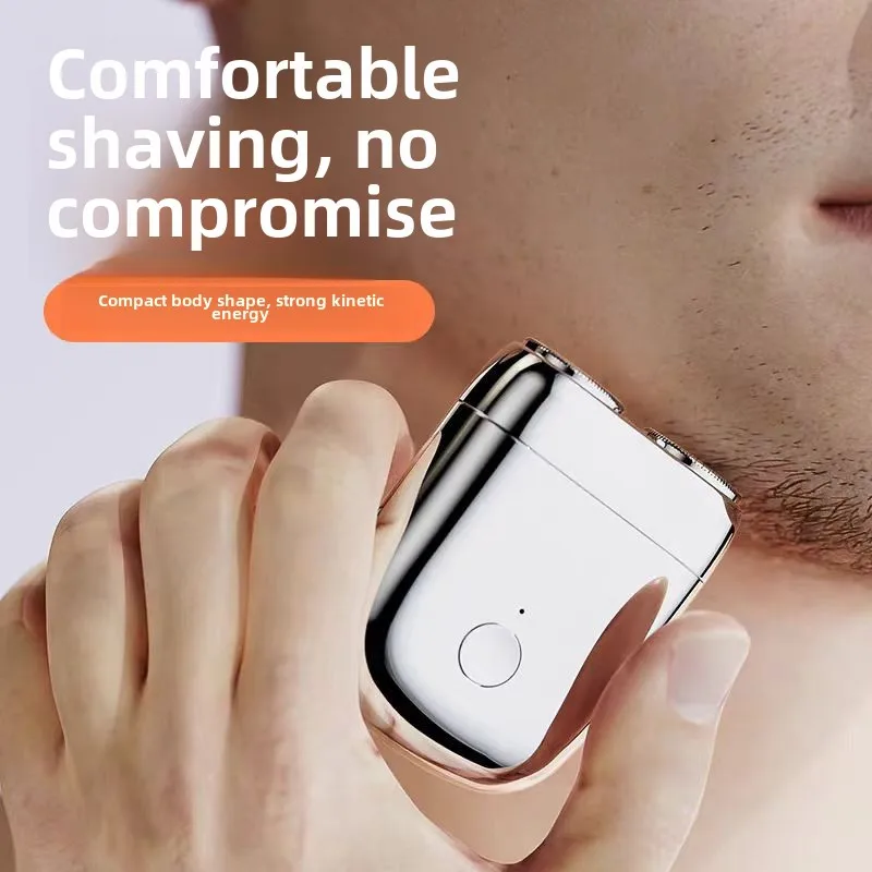 Electric Shaver Magnetic Double Blade Fully Automatic Portable Waterproof Rechargeable Mini Rotary For Men