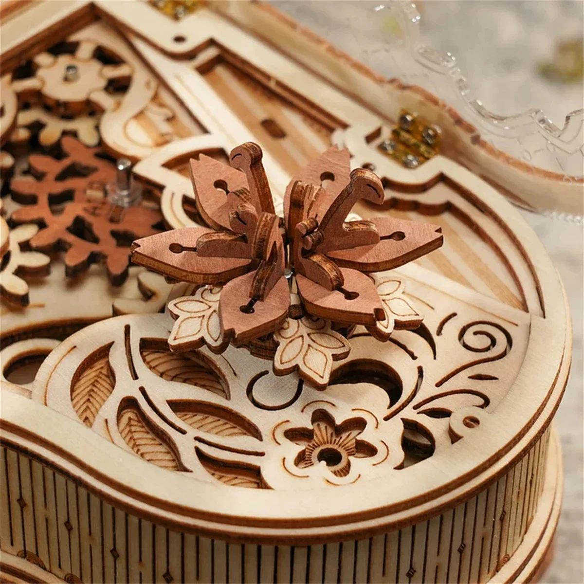 Robotime ROKR Mechanical Music Box 3D Wooden Puzzle for Kids Christmas Gifts 4