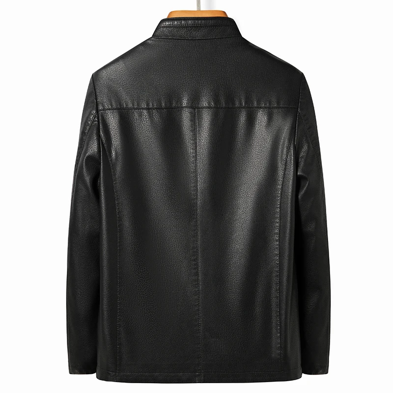 Men Leather Jacket YN-2263 Autumn And Spring Men&rsquo;s Stand Collar Jacket Natural Leather Thin Section Plus Velvet Fashion Jacket Motorcycle Youth