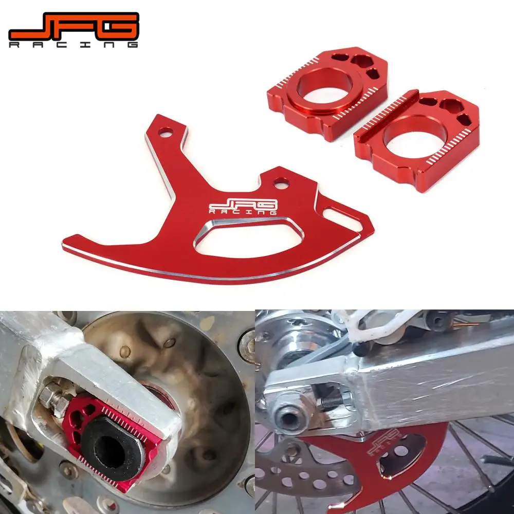 Rear Brake Disc Guard Cover Chain Adjuster Axle Block For Honda CR125R CR250R 02-07 CRF250R CRF450R CRF250X CRF450X 2002-2017
