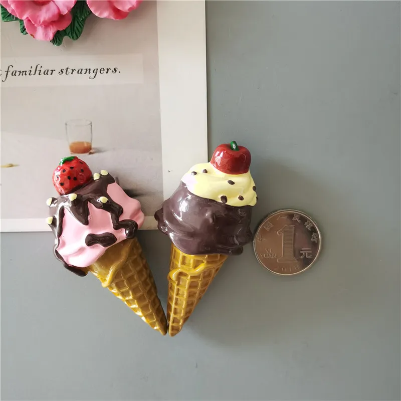 Charming 3D Resin Ice Cream Cone Refrigerator Magnet