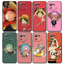 

Cartoon Luffy One Piece For Xiaomi Mi 12 12X 11T 11 11i 10i 10T 10S Note 10 9T 9 SE Lite Ultra Pro 5G Black Capa Phone Case