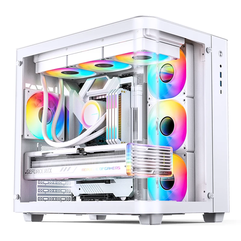 JONSBO TK-3 Desktop Chassis Curved Sea View Room Side Transparent ATX E-sports Case Double 360 Water Cooler Type-c Interface