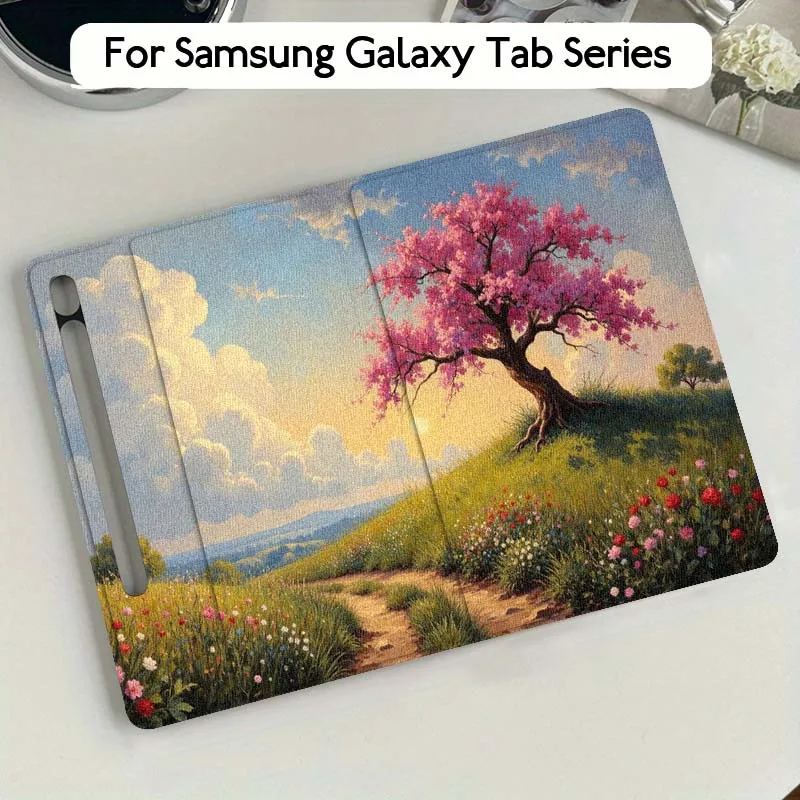 Elegant Floral Foldable Tablet Cover Case