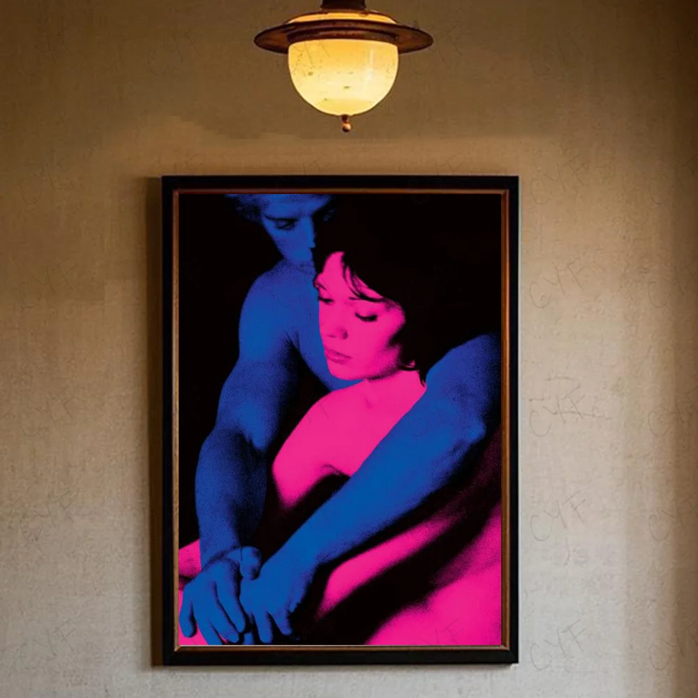 Rosa-blaues TV-Mädchen-Kunstposter, hochwertige Wandkunst für Zuhause, Büro, Schlafzimmer, Wohnzimmer, Flur, Bar, perfekte Geschenkidee – Detail 15