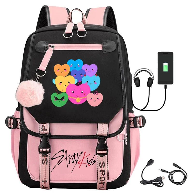 

Anti-theft Large Capacity Women Laptop Backpack Girls Trend Stray Kids Bookbag Teenager Usb Charging School Bag Fashion Rucksack