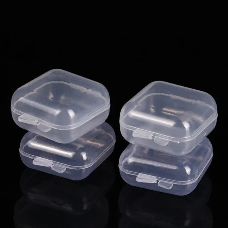 10/20/30/50/60/100Pcs Mini PP Square Box Jewelry Storage Container - Single Compartment with Lid and Transparent Cover