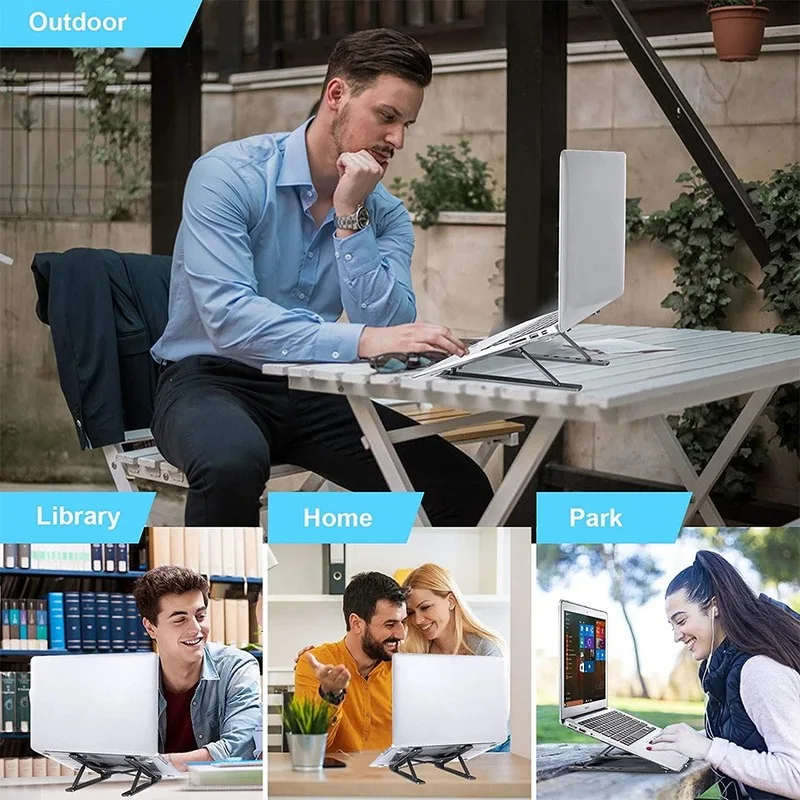 Portable Adjustable Laptop Stand Support Base Suitable for Computer Laptop Stand Cooling Pad Riser Desk Folding Computer Desk