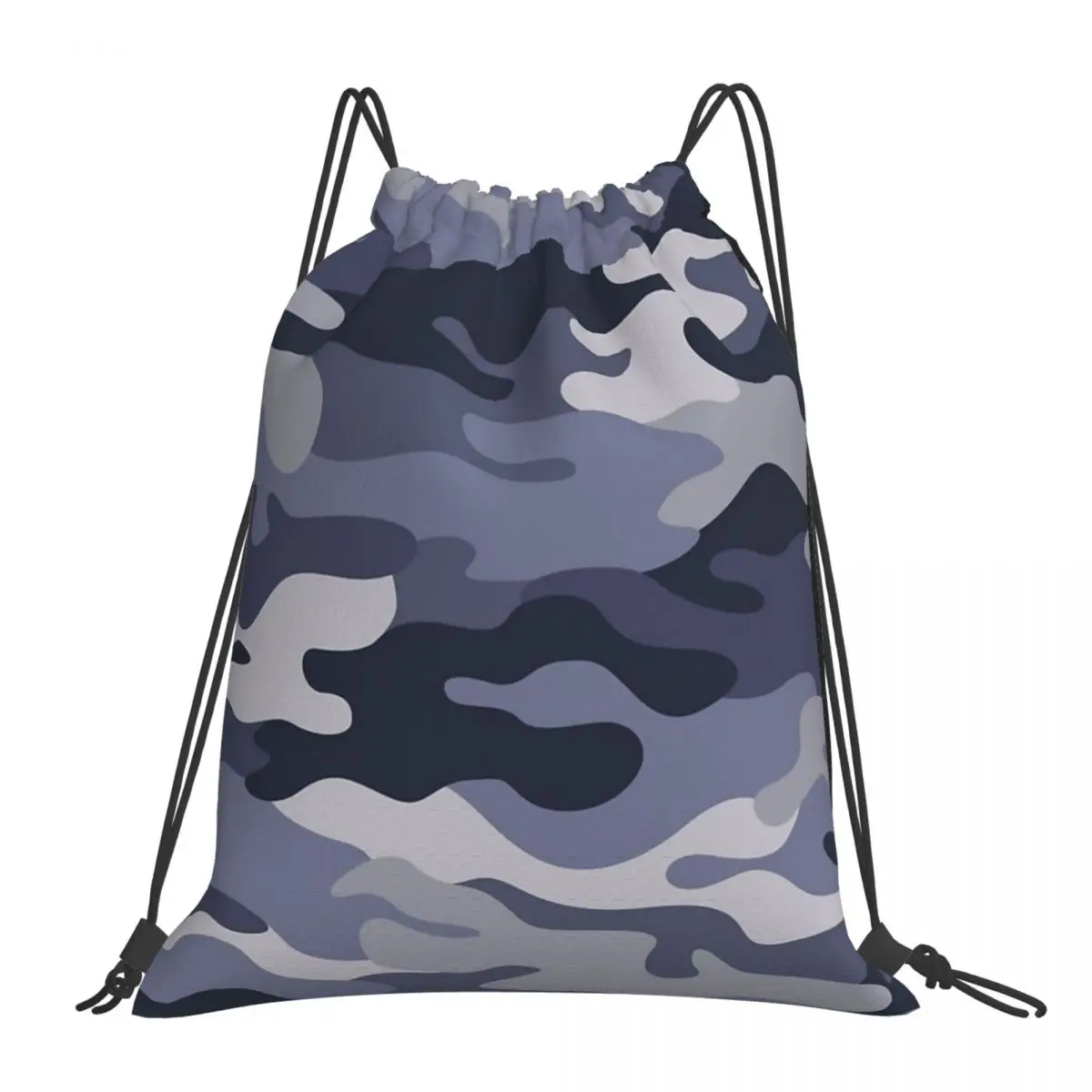 

Grey Camouflage Pattern Backpacks Multi-function Drawstring Bags Drawstring Bundle Pocket Sports Bag BookBag For Woman Students