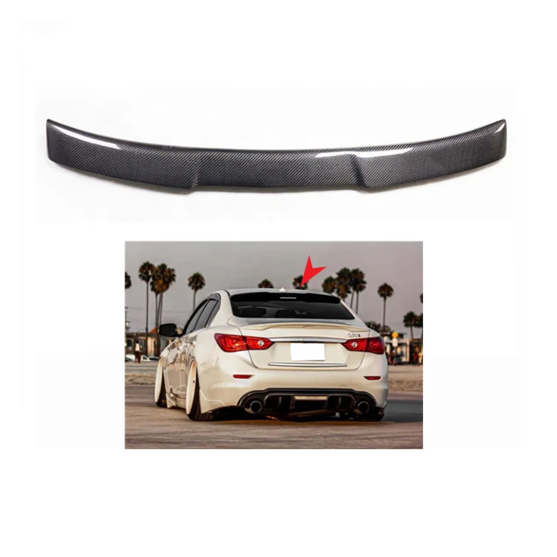 

Automotive Parts M Style Roof Spoiler For INFINITI Q50 2014-2021 Carbon Fiber Roof Wing Spoiler