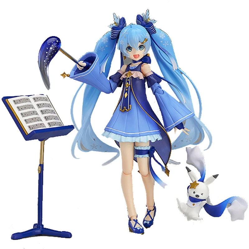 Фигурка Мику Hatsune фигурка со снегом и хорошей улыбкой Мерцающая Снежная версия