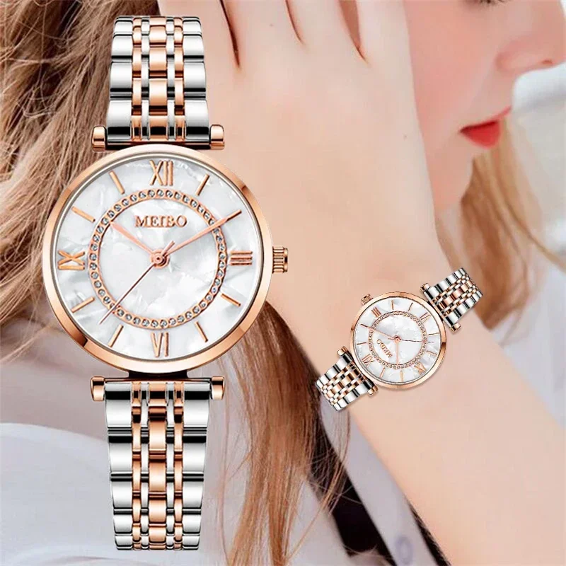 Womens Luxury Crystal Women Bracelet Watches Top Brand Fashion Diamond Ladies Quartz Watch Steel Female Wristwatch women watches