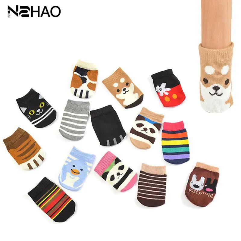 

Носки трикотажные для ножек стула, Нескользящие Чехлы для ножек мебели, ножек стола, защиты пола, чехлы для ножек стула, 4 шт.