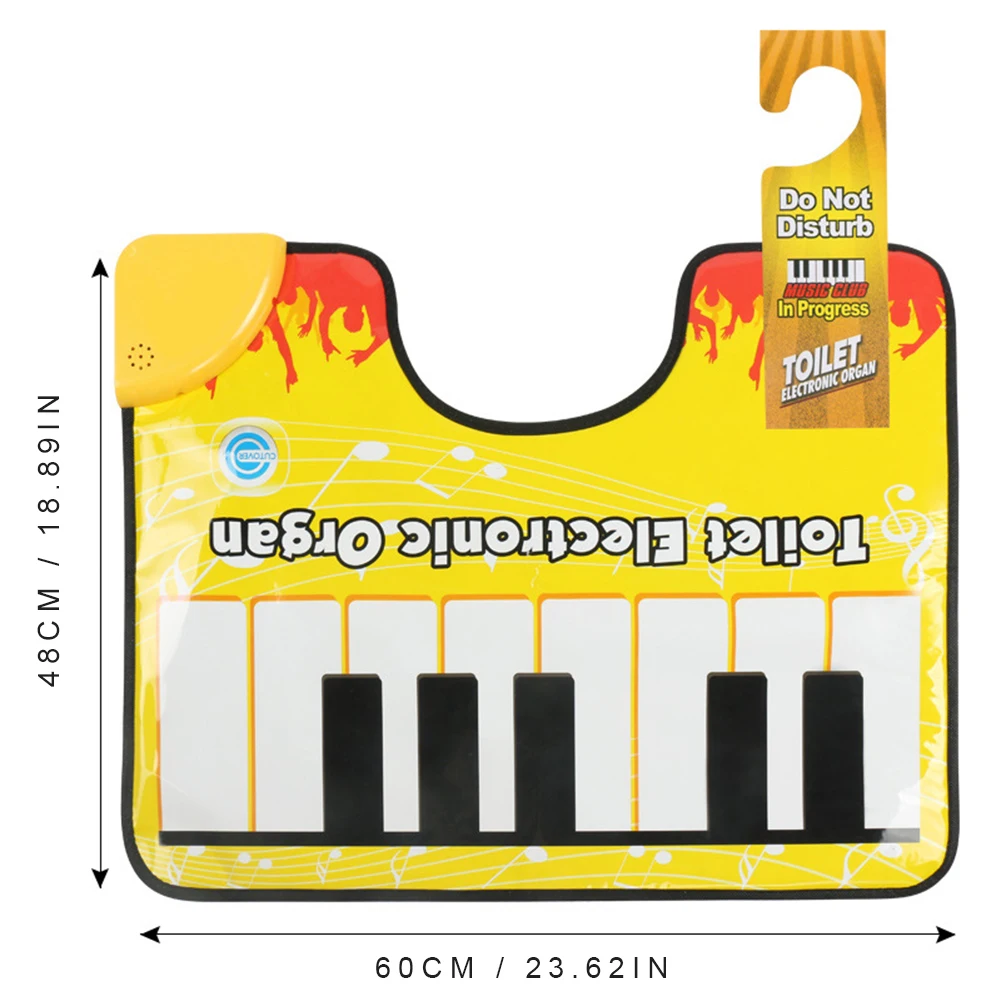 Toilet Piano Mat Potty Piano Singing Rug Bathroom Funny Toe Music Keyboard Toilet Floor Mat for Home Bathroom