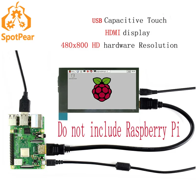 Raspberry Pi Lcd Touchscreen Da 3.5 Pollici 480X800 Touch Capacitivo Display Hdmi Da 3.5 Pollici Touch Screen Per Pi4 / 3B +
