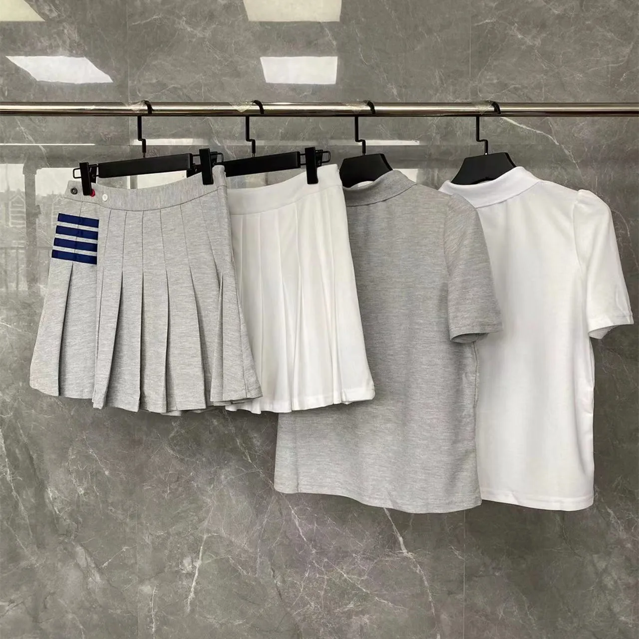 여성용 고급 폴로 셔츠 세트, 오리지널 줄무늬 디자인, 럭셔리 반바지 정장, 고품질 여성 유명 캐주얼 티, 패션 브랜드