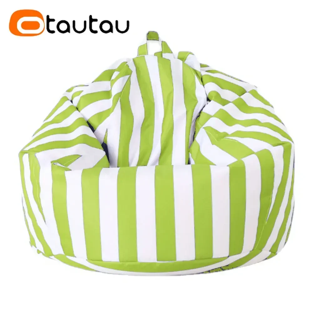 OTAUTAU 야외 콩 가방 푸프 커버 필러 없음 방수 퍼프 살롱 비치 가든 Beanbag 의자 코너 좌석 Puf Sac DD046