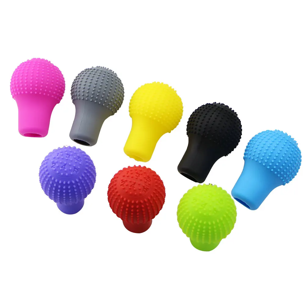 AUTO Shift Knob Cover Universal Car Silicone Gear Head Gear Shift Round Bump Nonslip Shifter Collars Handbrake Grip 