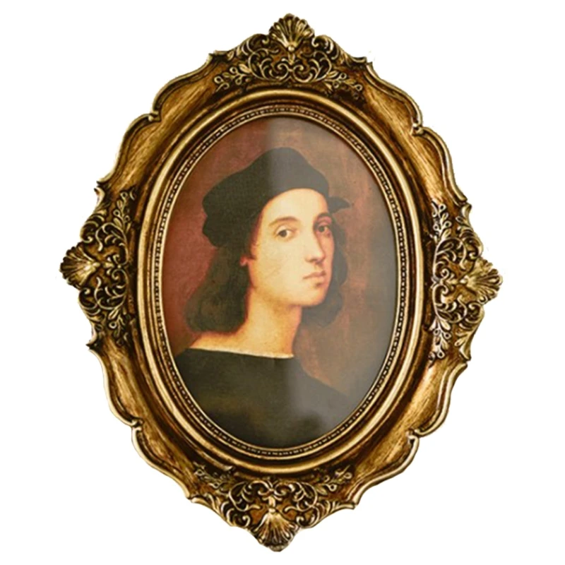 Aesthetic Vintage Photo Frame Royal Court Style Resin Photo Frame Imitation Wood Embossed Picture Home Ornaments photo frame wood canvas frame wood photo frame wood frame wood picture frame art frames