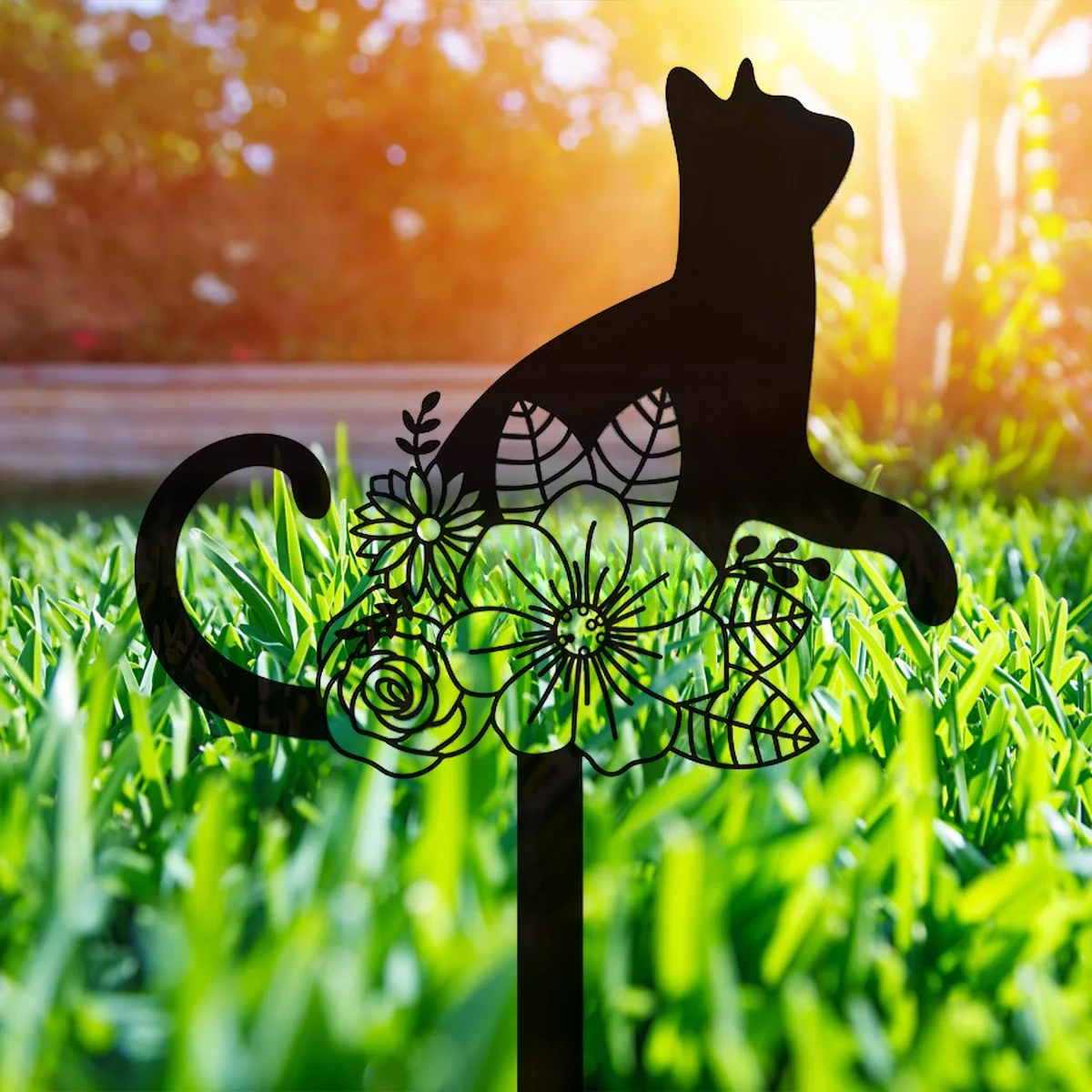 

CIFBUY Decoration Pet Grave Markers Sign Cat Memorial Stake Metal Iron Garden Sign Stake Cat Loss Gift Sympathy Remembrance Sta