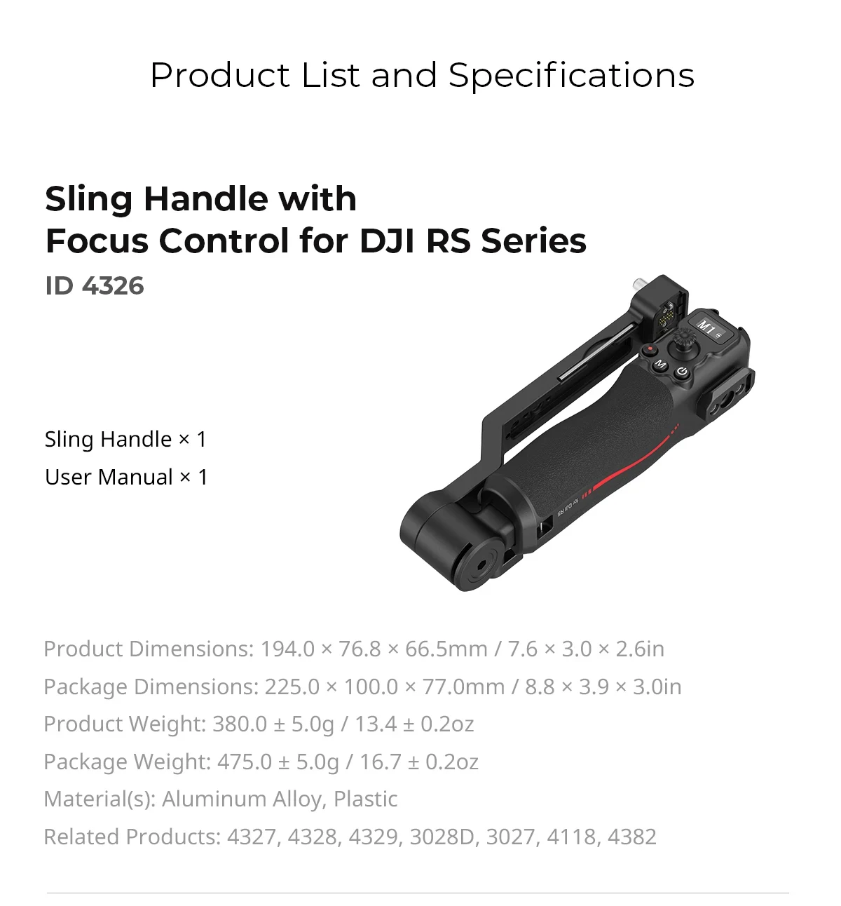 SmallRig Focus Control Handle /Dual Handle for DJI RS 2 /RS 3 Pro /RS 4 /RS 4 Pr