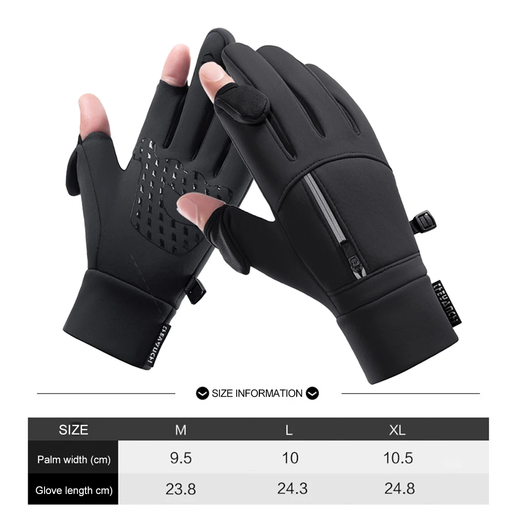 2 Finger Flip Winter Windproof Cold Weather Fishing Gloves Women Men  Universal Keep Warm Fishing Protection Fish Angling Gloves