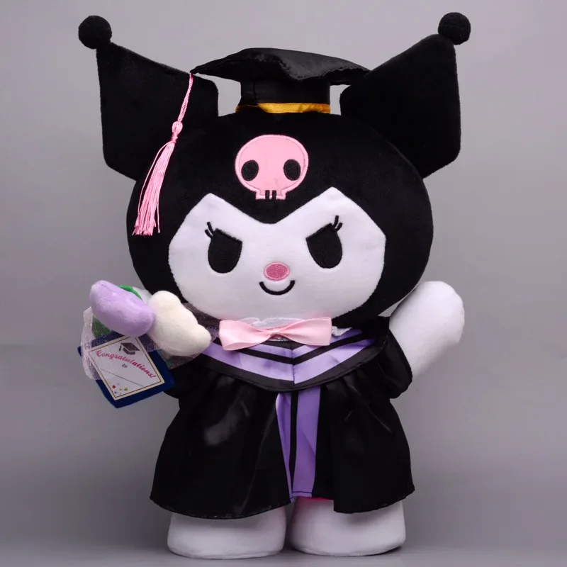 Sanrios Kuromi Cinnamoroll My Melody HelloKittys Bachelor Uniform Series Stuffed Plushie Doll Kawaii Cute Plush Toys Gift 35cm