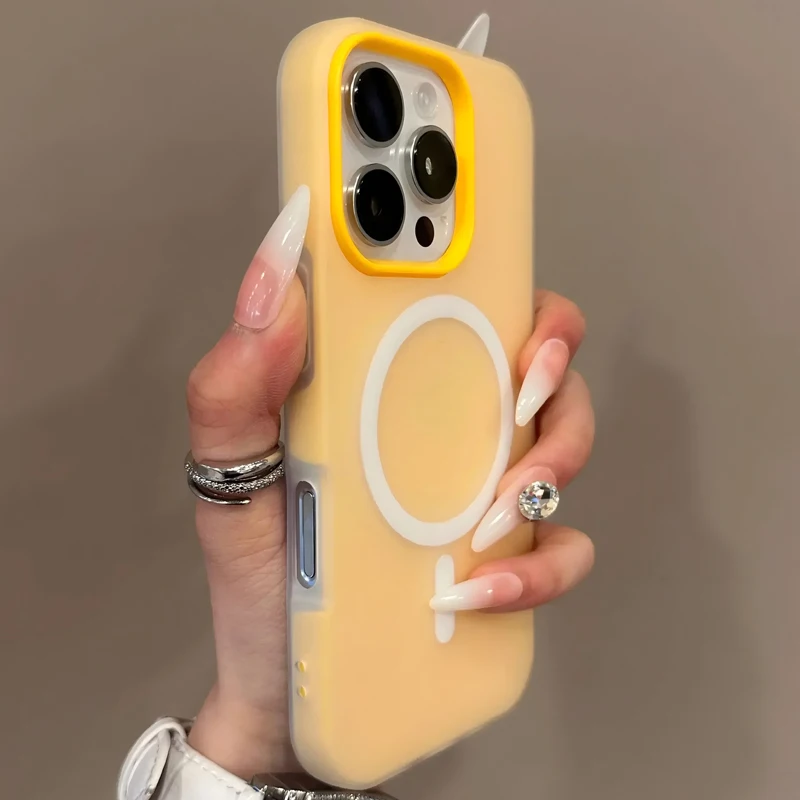รูปสินค้า เคส iPhone Magsafe ดีไซน์ Candy Color ชาร์จไร้สายได้