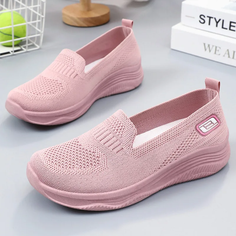 Women's 2024 Spring New Single Shoe Cloth Shoes Breathable Soft Elastic Casual Women's Shoes Wide Toe