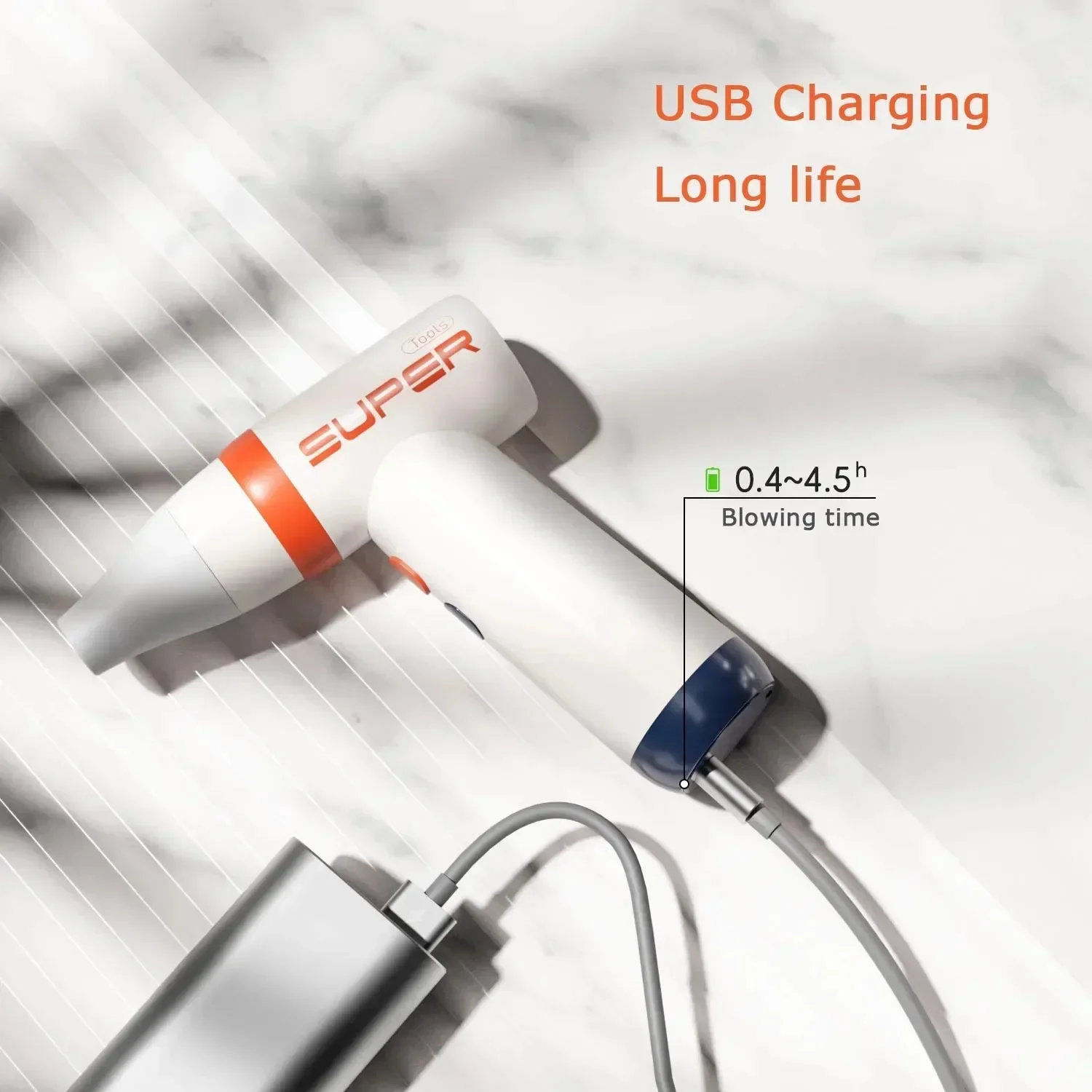 แบบพกพาชาร์จมือถือ USB ชาร์จเครื่องเป่าผมพัดลมเครื่องเป่าผมขนาดเล็กเครื่องใช้ในครัวเรือนปัดฝุ่นกลางแจ้ง Inflatable 1