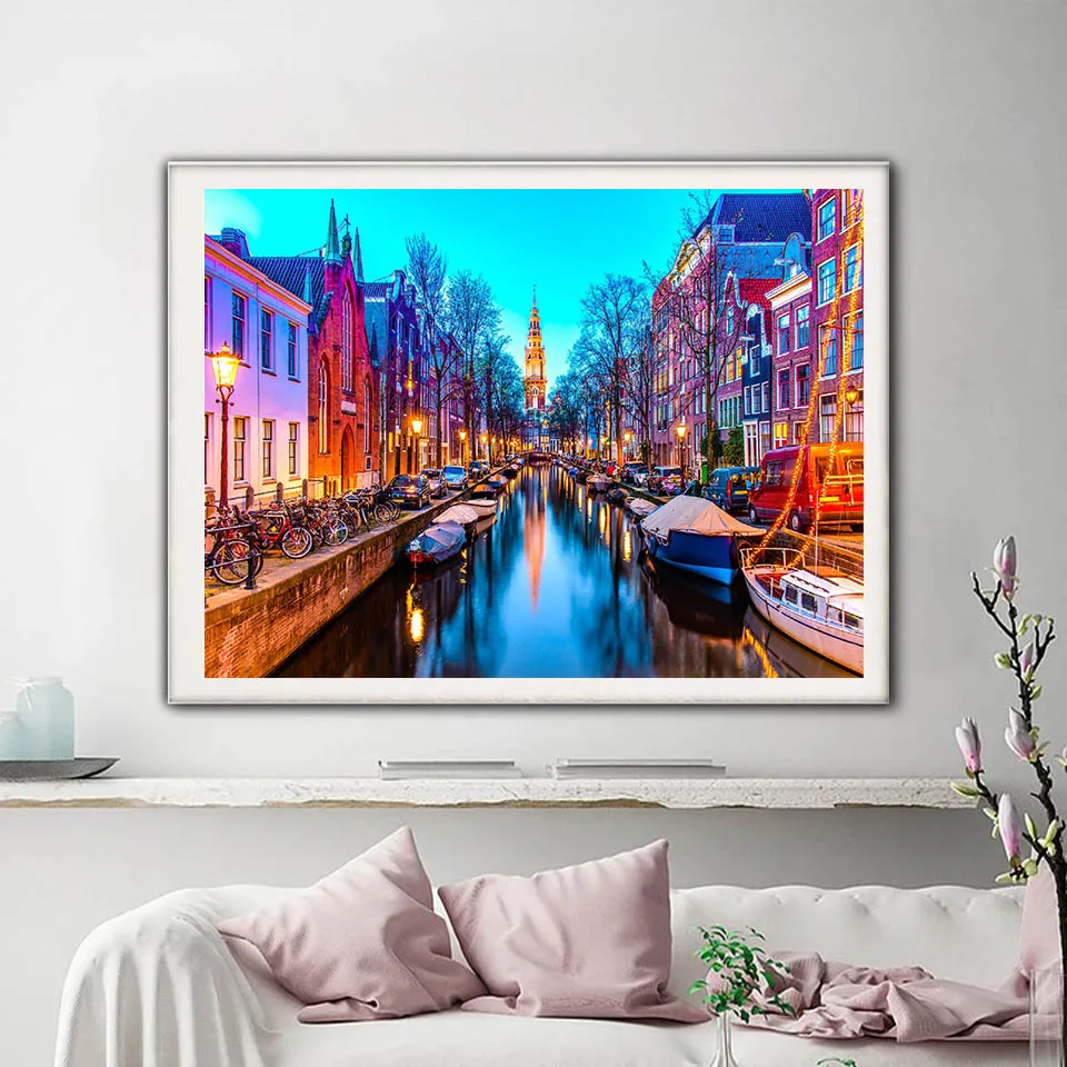 DIY 5D Diamond Painting Cross Stitch Kit Rialto Bridge in Venice Italy Full Drill Square Embroidery Mosaic Art Rhinestones Gift