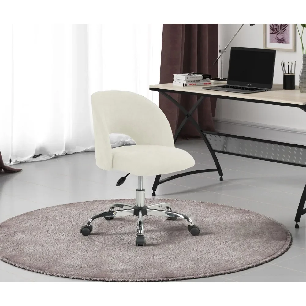 

Fabric padded open style office chair with casters, adjustable height, suitable for teenagers and adults, office chair