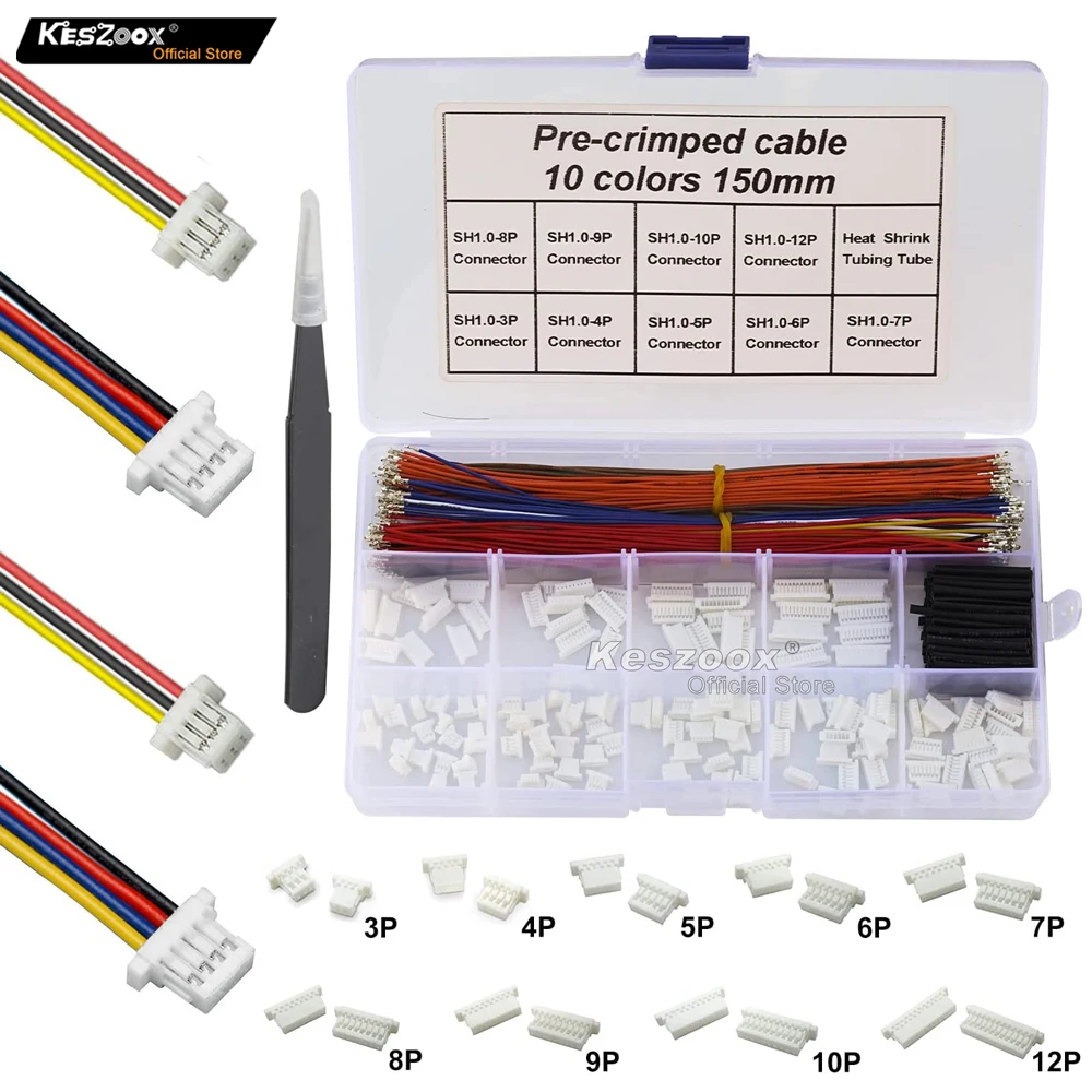 Wires with Pre-Crimped Terminals 10-Pack F-F 12 Black