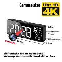 Mini 4K HD Camera, Supports Remote Viewing, Motion Detection, Digital Lights Can Be Turned Off, Ringing Alarm Clock Camera 6