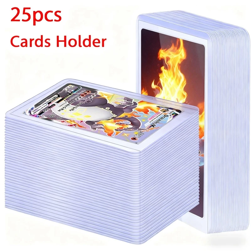 25pcs Card Sleeves Holder Game Cards PVC Hard Plastic Toy For Protectors Trading Storage Gift 3 x 4inches