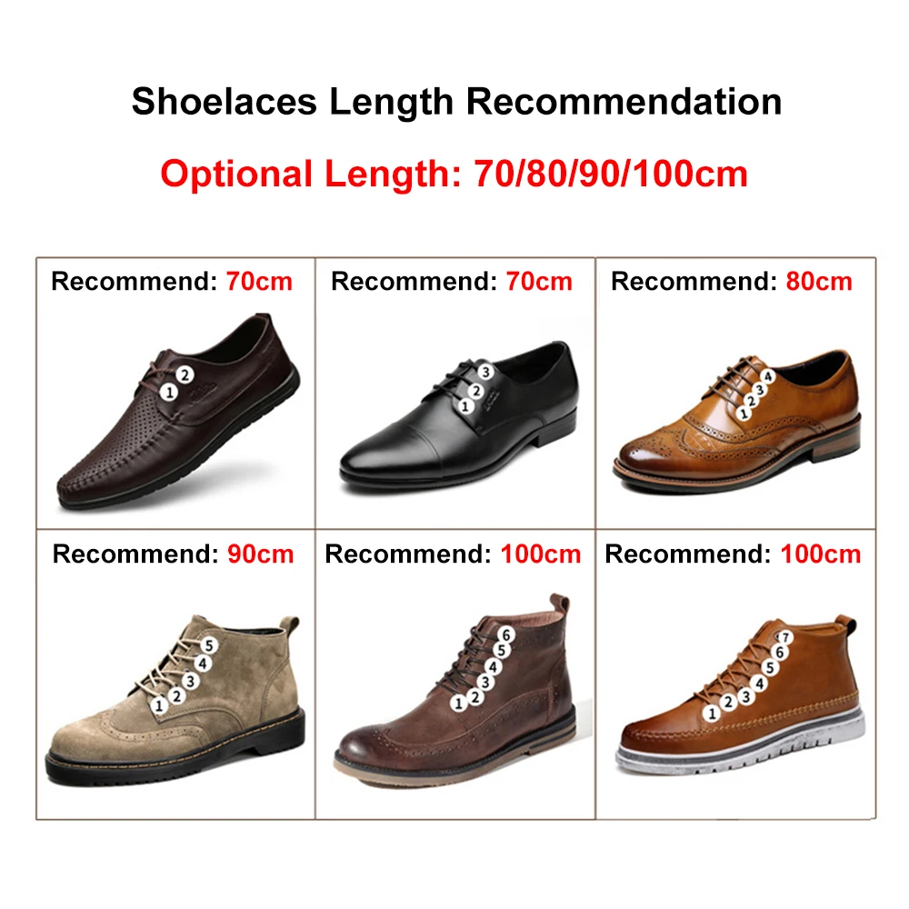 Shoelaces Without Ties Shoe Laces Shoe Accessories 1Pair 70/80/90/100cm Round Waxed Shoelaces Boots Laces Strings Coloured Sport Shoe Laces Cord Leather Shoelaces for Men Women