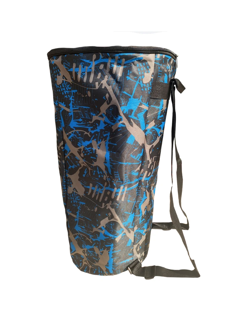 African Drum Waterproof Djembe Shoulder Blue Duffle Travel Backpack Carry Case Storage Instrument Bag Musical
