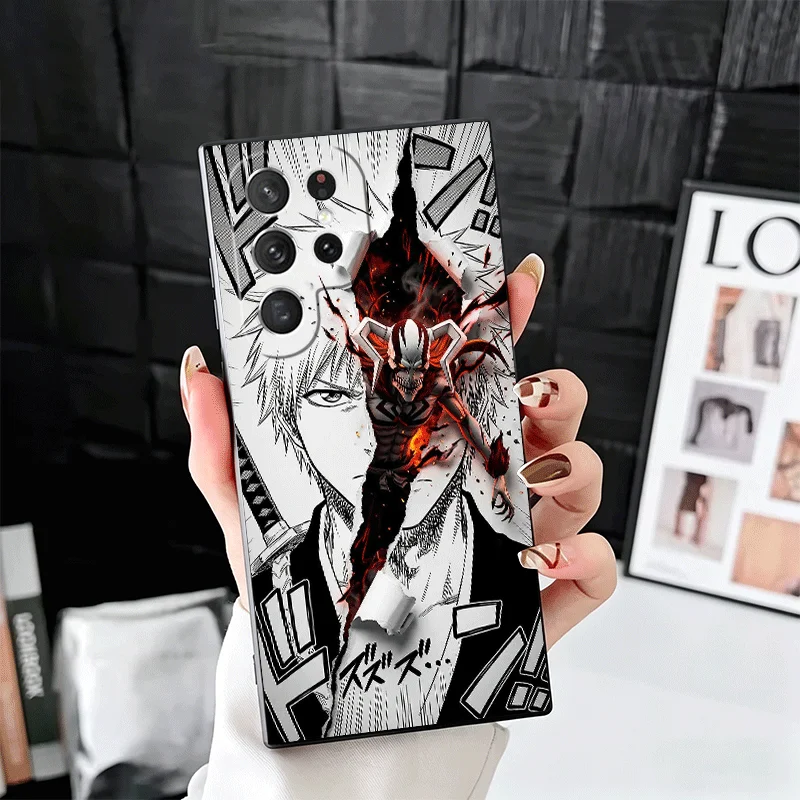 Bleach Kurosaki Ichigo Soft Black Phone Case Cover