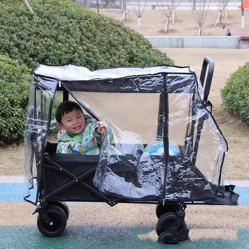 High Quality Rain Cover Waterproof Cover Camping Stroller Folding Trolley Cart Garden Picnic With Double Zips Camping Storage 4